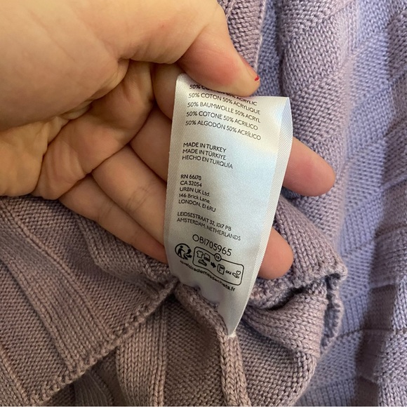 Urban Outfitters BDG Mavis Striped V-Neck Pullover Sweater in Lavender M - Picture 5 of 5